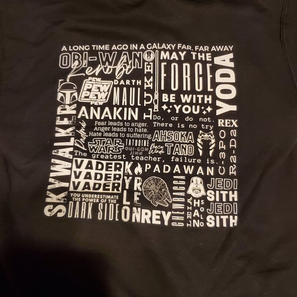Star Wars Black Hoodie Pullover with Drawstrong and Front Pockets